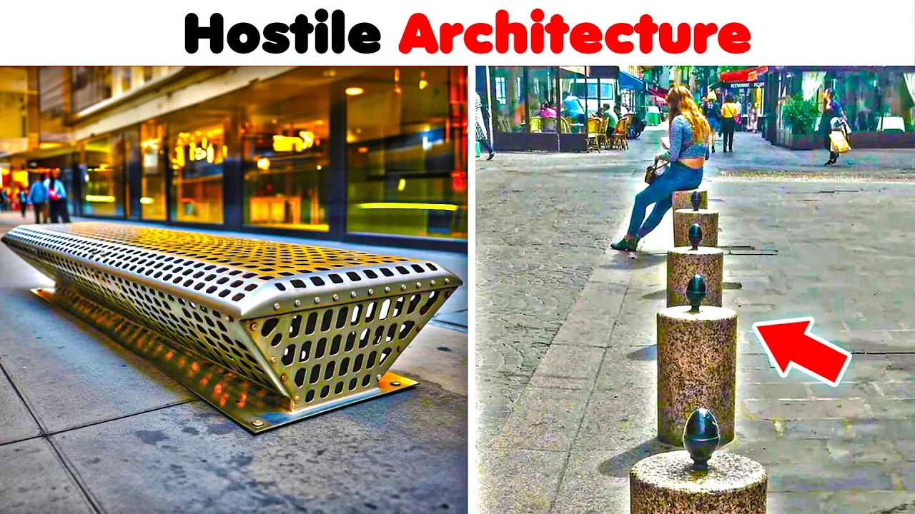 All of Hostile Architecture (unpleasant design, defensive urban design) in the world