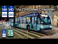 NYCT Bus M14A M14D SBS Routes via 23rd Street Crosstown With M23 BxM18 Routes