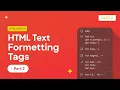 HTML Text Formatting Tags Explained Headings Paragraphs Lists in HTML HTML Tutorial Part 2