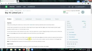 Day 15 - Linked List 30 Days of Code python 3 HackerRank