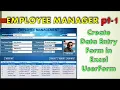 How to Create Data Entry Form in Excel User Form Employee Management employee management system