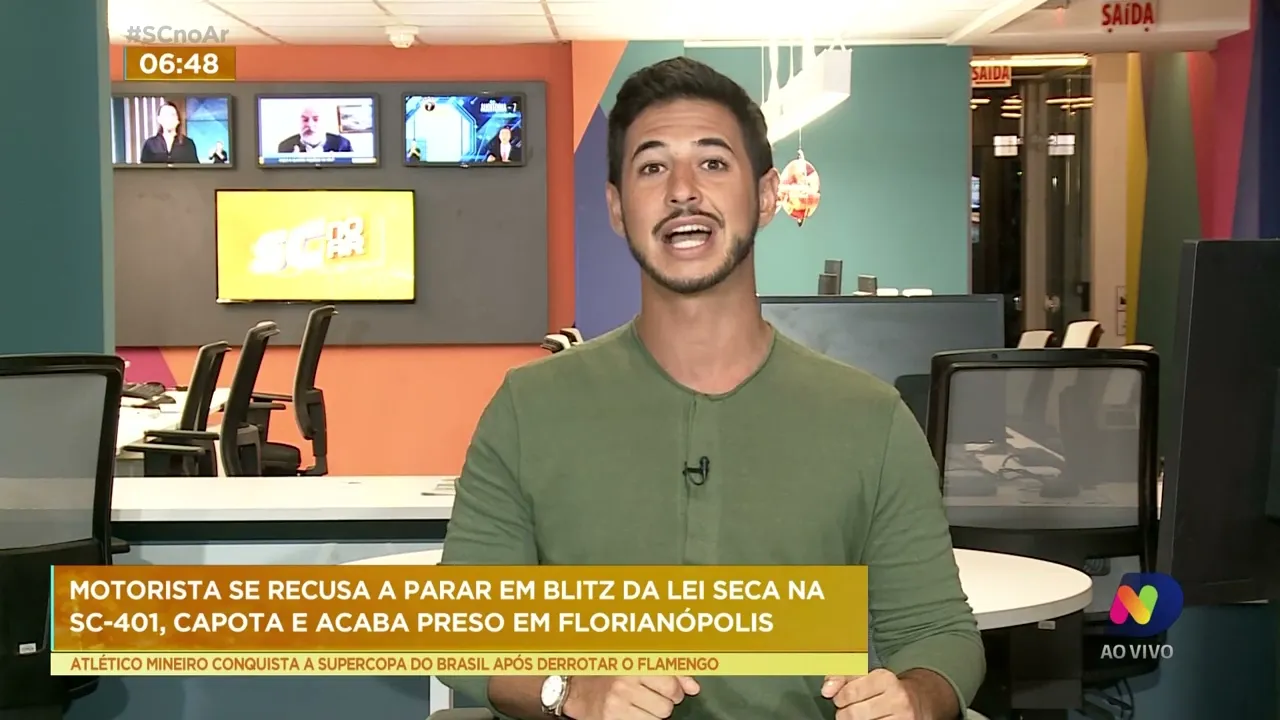 Motorista se recusa a parar em blitz da lei seca na SC-401, capota e acaba preso em Florianópolis