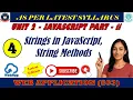Chapter 2 JavaScript Part 2 Strings in JavaScript String Methods in JavaScript Explained