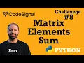 8 Matrix Elements Sum Python Full Explanation