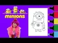 Coloring Minions Despicable Me Coloring Book Page Colored Markers Prismacolor KiMMi THE CLOWN