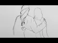 How to draw cute muslim couple - Islamic couple art