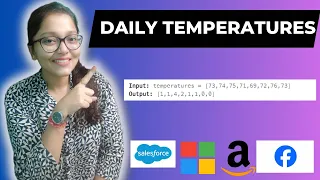 Daily Temperatures Stacks in Java Leetcode Medium FACEBOOK AMAZON MICROSOFT UBER SALESFORCE