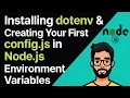 3 2 Installing dotenv Creating Your First config js in Node js Environment Variables Explained