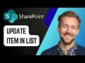 How to Power Automate Update Item in SharePoint List Step-by-Step 2025