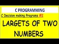 C program Find largest of two numbers Decision making programs if-else example program
