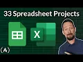 33 Spreadsheet Projects Course for Beginners - Excel and Google Sheets
