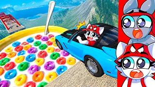 COCHES vs TAZÓN DE CEREAL GIGANTE...