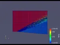 The supersonic flow of the shockwave prandtyl meyer shock with inlet velocity 680 with SGS 0 05