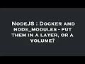 NodeJS Docker and node - modules