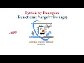 15 Arguments of Function args and kwargs Dictionary Python Tutorial for Beginners in Hindi