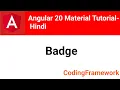 Angular 20 Material Tutorial Day 8 Badge Explained Hindi