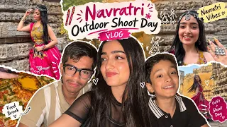 Outdoor Shoot Day in my life 🎥 Navratri Special Vlog✨ Getting Ready, BTS & After Shoot fun🥰