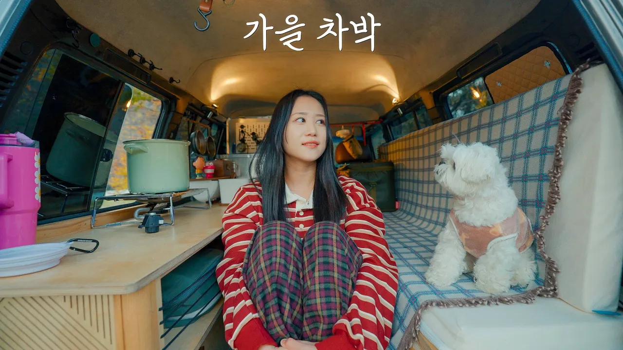 낙엽잎 떨어지는 계곡 앞, 26년 된 낡은 자동차에서 하룻밤 | 석화찜🦪 + 어묵우동🍢 | 가평  구름계곡캠핑장 썸네일
