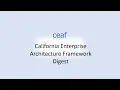 CA Enterprise Architecture Framework Digest Overview