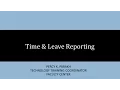 Time Leave Reporting in SSTigerweb
