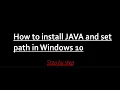 How to install Java JDK on Windows10 with JAVA - HOME HINDI How to set Path