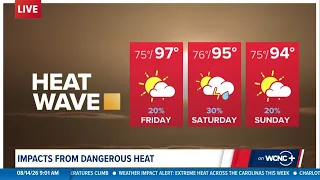 Weather Impact Alert Heat indices set to reach above 100 degrees in local counties