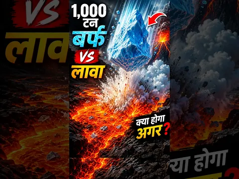 अगर 1,000 टन बर्फ LAVA में गिरा दें तो क्या होगा? 😱🧊🔥 | AI Simulation #shorts #viral #mrbeast