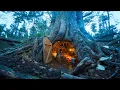 Download Lagu Built a Hidden Bushcraft Shelter Under a Fallen Tree After the Storm