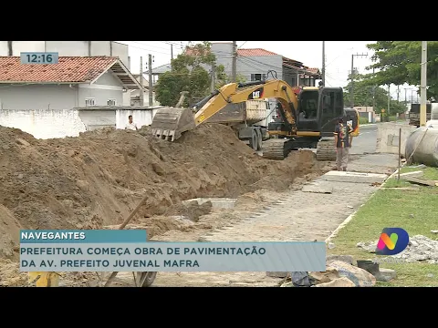 Prefeitura de Navegantes começa obra de pavimentação da Av. Prefeito Juvenal Mafra
