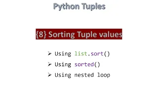8 Sorting tuple values Python Hindi