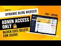 PHP MySQL Admin Panel Tutorial - Restrict Edit Delete to Admin Only Secure Role Management