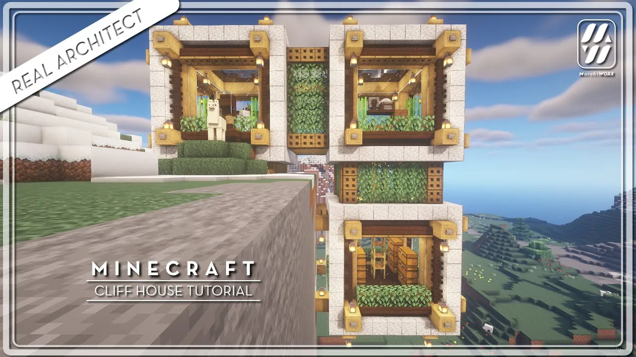 MINECRAFT: How to Build a CLIFF HOUSE Tutorial (EASY)
