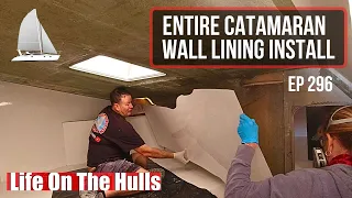 Beautiful White Shiny Catamaran Interior –  Complete Catamaran Build Ep296