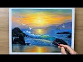 Download Lagu Daily Art #012 / Acrylic / Sunrise Over the Sea Painting