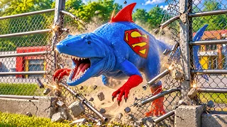 SUPERMAN King Shark vs IRON MAN Indominus Rex, BATMAN & VENOM | Dinosaur Battle 🦖