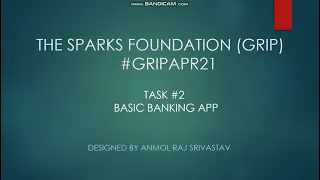 The Sparks Foundation Task - Basic Banking App SQLite Database By Anmol Raj Srivastav