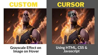 How to Customize mouse cursor grayscale filter effect on image on mouse hover using HTML CSS JS