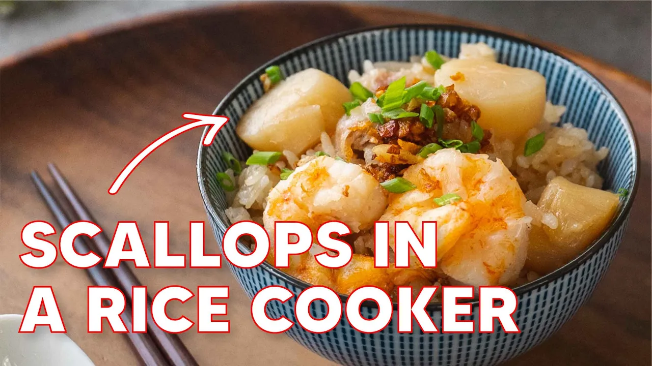 30 Mins Scallops Rice Recipe in a Rice Cooker - 