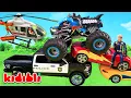 Download Lagu Toy Monster Truck 🛻 Firetruck, Police, Ambulance \u0026 Helicopter in Rescue Mission for Kids | Kidibli