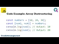 JavaScript ES6 Destructuring Assignment Arrays Objects and Nested Destructuring Interview