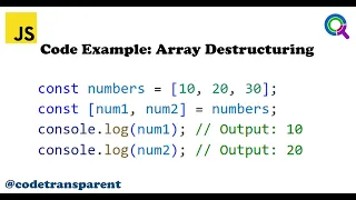 JavaScript ES6 Destructuring Assignment Arrays Objects and Nested Destructuring Interview