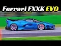 Ferrari FXX K + FXX K EVO at Monza Racetrack - Screaming V12 Engine, Backfires \u0026 Glowing Brakes!