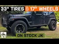 Stock JK Wrangler 33x11 5R17 17x9 Wheels - W T Fitment