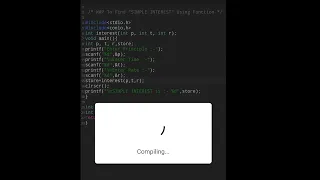WAP to calculate simple interest using function in programming C coding