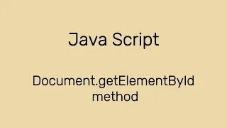document getElementById method in JavaScript