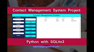 Contact Management System Project in Python with SQLite Complete Source code SQLite3 in Python