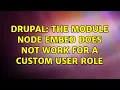 Drupal The module Node Embed does not work for a custom user role