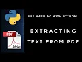 Extract text from PDF pages PDF handling with python