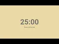 25 Minute Pomodoro Timer - Minimal No Music Focus Study