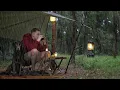 Download Lagu SOLO CAMPING in RAIN  cozy relaxing Sounds of Rain | tarp shelter | with my Dog | ASMR 